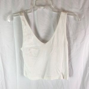 Old Navy, cropped tank, white, ribbed, Medium